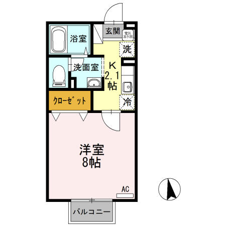 グリーンパーク牛神 203｜大分県中津市牛神町１丁目(賃貸アパート1K・2階・26.86㎡)の写真 その2