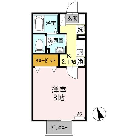 ル・ソレイユ　Ⅱ号館 206｜大分県中津市沖代町１丁目(賃貸アパート1K・2階・26.71㎡)の写真 その2