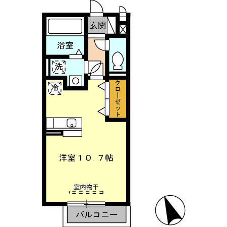 ラ・ステュディオ 205｜熊本県八代市横手新町(賃貸アパート1R・2階・30.03㎡)の写真 その2