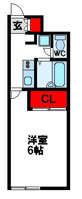 レオネクスト花見が丘ＫＫ 201｜福岡県福津市花見が丘１丁目(賃貸アパート1K・2階・29.47㎡)の写真 その2