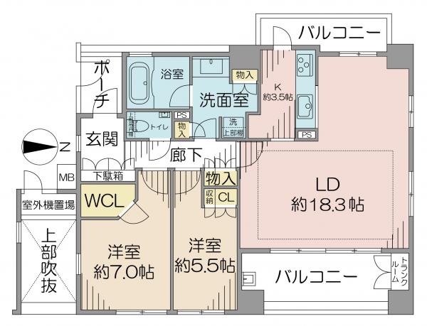 アデニウム吉祥寺｜東京都三鷹市下連雀８丁目(賃貸マンション2LDK・5階・79.92㎡)の写真 その2