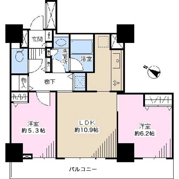 コスモ川口ステーションフロント｜埼玉県川口市川口４丁目(賃貸マンション2LDK・3階・54.70㎡)の写真 その2