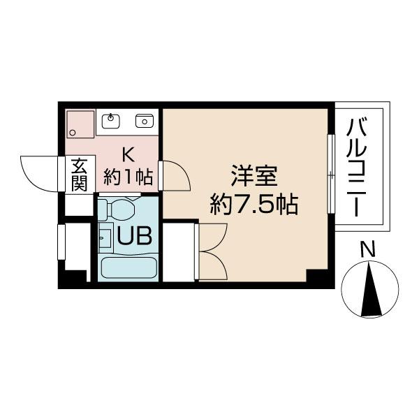 シャルマン明美の里｜大阪府大東市明美の里町(賃貸マンション1K・4階・19.44㎡)の写真 その2