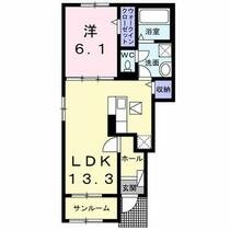 千葉県東金市北之幸谷（賃貸アパート1LDK・1階・50.01㎡） その2