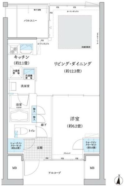 東京都世田谷区砧２丁目(賃貸マンション1LDK・2階・48.12㎡)の写真 その2