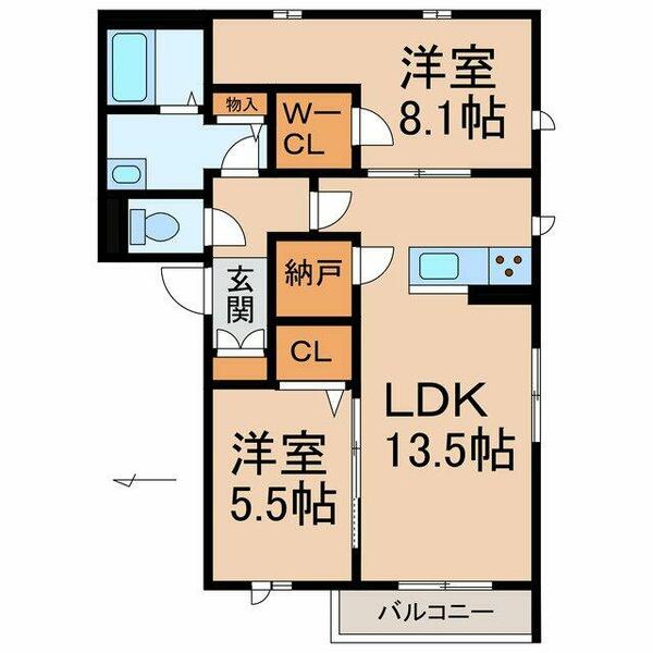和歌山県海南市名高(賃貸マンション2LDK・3階・65.53㎡)の写真 その2
