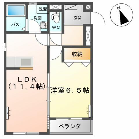 シャインパレス 202｜宮城県仙台市太白区中田１丁目(賃貸マンション1LDK・2階・42.58㎡)の写真 その2