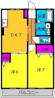 クローバーハウス 102｜静岡県浜松市中央区東若林町(賃貸アパート2DK・1階・47.77㎡)の写真 その2