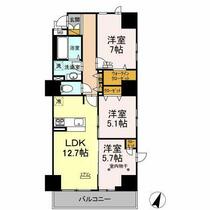 ＩＳ 1201 ｜ 千葉県千葉市中央区新宿２丁目（賃貸マンション3LDK・12階・72.25㎡） その2