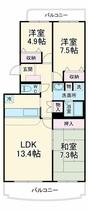 グランフィールド行徳 204 ｜ 千葉県市川市入船（賃貸マンション3LDK・2階・85.07㎡） その2