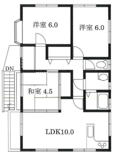 渡邉貸家｜埼玉県越谷市東越谷９丁目(賃貸アパート3LDK・2階・62.80㎡)の写真 その2