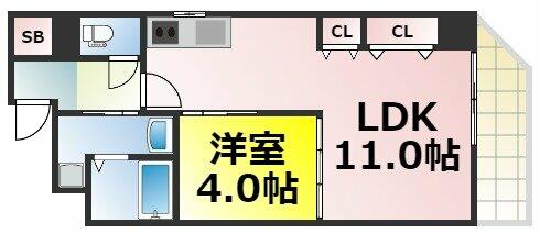 ラ・ジェラータ｜大阪府大阪市西区北堀江２丁目(賃貸マンション1LDK・7階・37.97㎡)の写真 その2