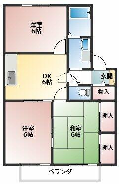 愛知県小牧市大字小松寺(賃貸アパート3DK・2階・53.76㎡)の写真 その2