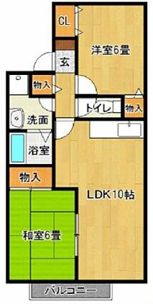 ハイ・フラワーコーポ 203｜福岡県久留米市東櫛原町(賃貸アパート2LDK・1階・55.00㎡)の写真 その2