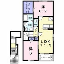 愛知県一宮市西五城字起境（賃貸アパート2LDK・2階・58.60㎡） その2