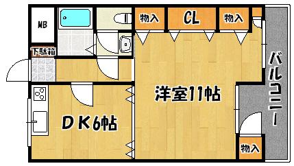 ロイヤルコーポ吉田 403｜兵庫県神戸市西区枝吉１丁目(賃貸マンション1DK・4階・41.00㎡)の写真 その2