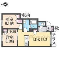 奈良県大和高田市大字市場（賃貸アパート2LDK・1階・54.36㎡） その2