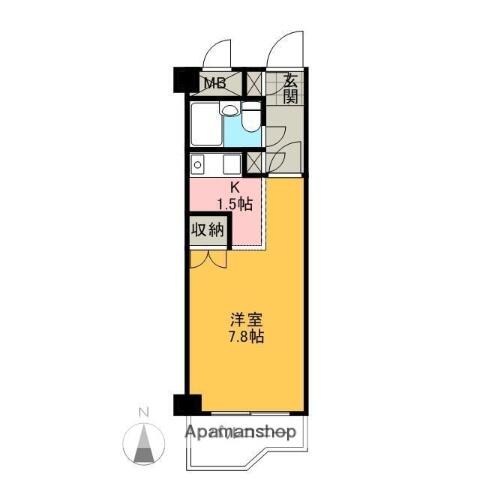 渋川グリーンパレス 302｜群馬県前橋市龍蔵寺町(賃貸マンション1K・3階・23.24㎡)の写真 その2