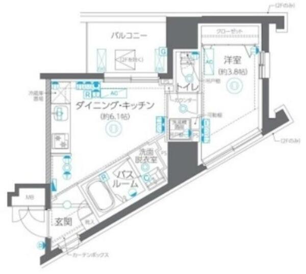 ＺＯＯＭ方南町｜東京都杉並区和泉１丁目(賃貸マンション1DK・2階・28.39㎡)の写真 その2