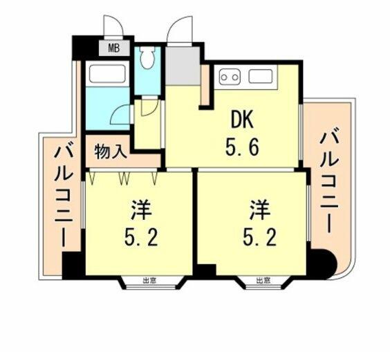 リヴェール本山 307｜兵庫県神戸市東灘区森北町２丁目(賃貸マンション2DK・4階・35.37㎡)の写真 その2