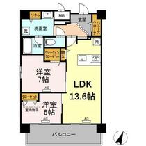 グランデール博多 803 ｜ 福岡県福岡市博多区美野島３丁目（賃貸マンション2LDK・8階・61.19㎡） その2