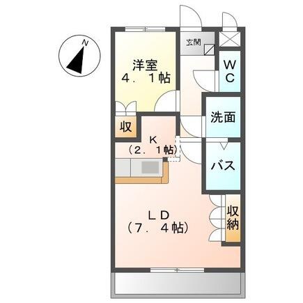 リバティタウン２番館 208｜愛媛県西条市船屋甲(賃貸アパート1LDK・2階・36.00㎡)の写真 その2