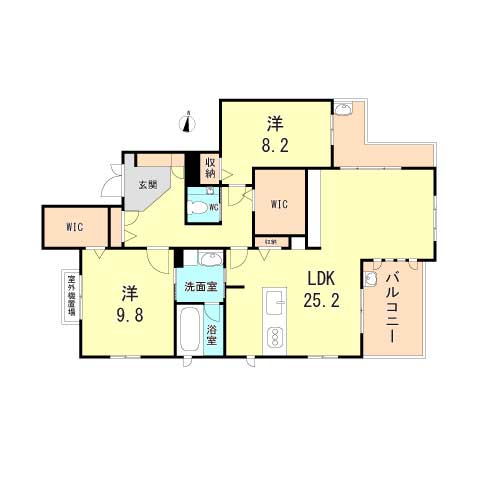 シャーメゾン甲子園 301｜兵庫県西宮市甲子園浦風町(賃貸マンション2LDK・3階・101.80㎡)の写真 その2