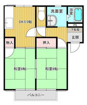 ハイツ住吉５ 201 ｜ 山口県下関市清末鞍馬１丁目（賃貸アパート2DK・2階・39.66㎡） その2