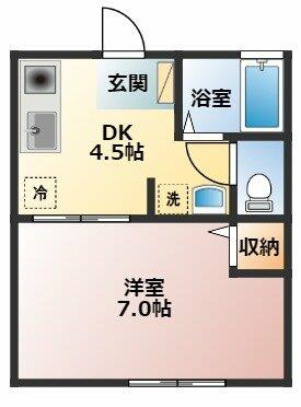 トクゼムハイツ 102｜神奈川県横須賀市長沢３丁目(賃貸アパート1DK・1階・24.86㎡)の写真 その2