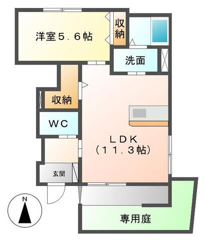 フルール 103｜静岡県磐田市千手堂(賃貸アパート1LDK・1階・42.91㎡)の写真 その2