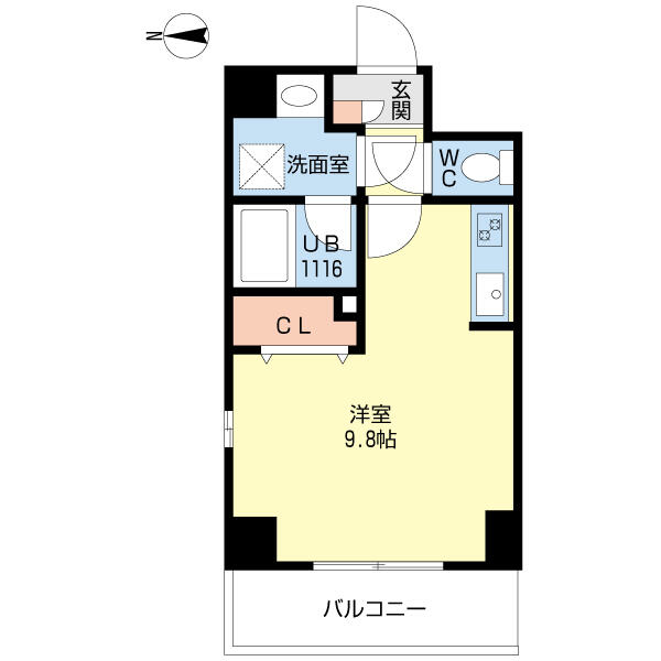 サンライズあすと長町 0503｜宮城県仙台市太白区長町６丁目(賃貸マンション1R・5階・26.86㎡)の写真 その2