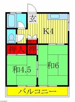 さくらハウス 4 ｜ 千葉県千葉市若葉区桜木北２丁目（賃貸アパート2K・2階・30.48㎡） その2