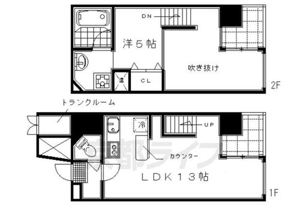 京都府京都市上京区十四軒町(賃貸マンション1LDK・6階・43.00㎡)の写真 その2