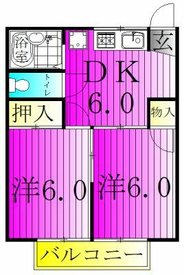 コーポヤブサキ 203｜千葉県柏市永楽台１丁目(賃貸アパート2DK・2階・37.18㎡)の写真 その2
