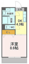 クレアール・あいの 303 ｜ 静岡県袋井市愛野東２丁目（賃貸マンション1DK・3階・30.35㎡） その2