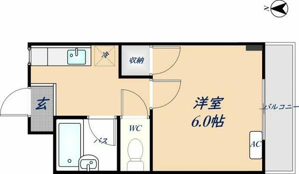 エクセル花園Ｂ棟 210｜大阪府東大阪市玉串元町１丁目(賃貸マンション1K・2階・21.00㎡)の写真 その2