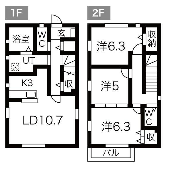 愛知県名古屋市守山区幸心２丁目(賃貸一戸建3LDK・--・82.08㎡)の写真 その2