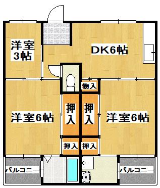 兵庫県加古川市野口町野口(賃貸マンション3DK・1階・49.20㎡)の写真 その2