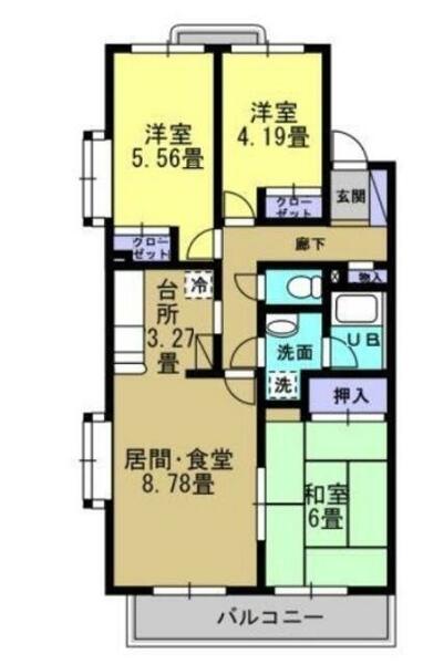 シャルマンカルチェ｜千葉県市川市菅野４丁目(賃貸マンション3LDK・2階・64.34㎡)の写真 その2