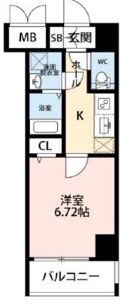 兵庫県姫路市古二階町(賃貸マンション1K・9階・24.60㎡)の写真 その2