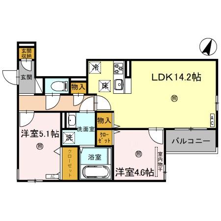 サンパティーク住吉 105｜兵庫県神戸市東灘区住吉宮町１丁目(賃貸アパート2LDK・1階・58.19㎡)の写真 その2