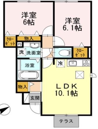 兵庫県明石市大久保町西島(賃貸アパート2LDK・1階・51.75㎡)の写真 その2