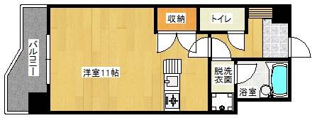 サンラビール小倉 510｜福岡県北九州市小倉北区中津口１丁目(賃貸マンション1R・5階・27.20㎡)の写真 その2