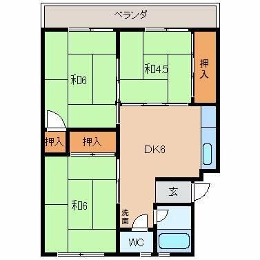 第２矢田マンション｜和歌山県和歌山市松島(賃貸マンション3DK・4階・50.60㎡)の写真 その2