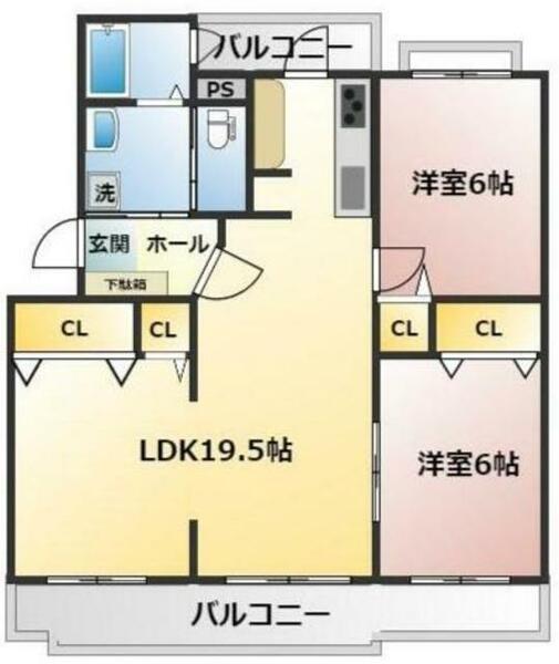 ＶＩＬＬＡＧＥ森の里Ａ号棟　０　 302｜神奈川県厚木市森の里４丁目(賃貸マンション2LDK・3階・71.35㎡)の写真 その2