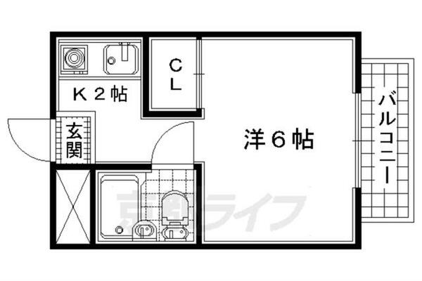 カルチェヴィラ吉勇 101｜京都府京田辺市三山木西ノ河原(賃貸マンション1K・1階・17.29㎡)の写真 その2