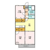 セジュール北中沢 105 ｜ 千葉県鎌ケ谷市北中沢１丁目（賃貸アパート3DK・1階・59.95㎡） その2