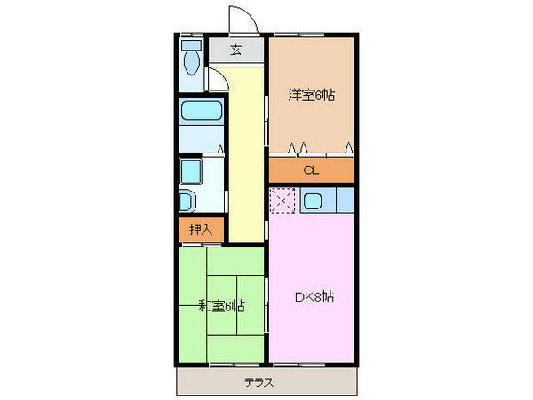 三重県四日市市笹川８丁目(賃貸テラスハウス2LDK・--・45.37㎡)の写真 その2