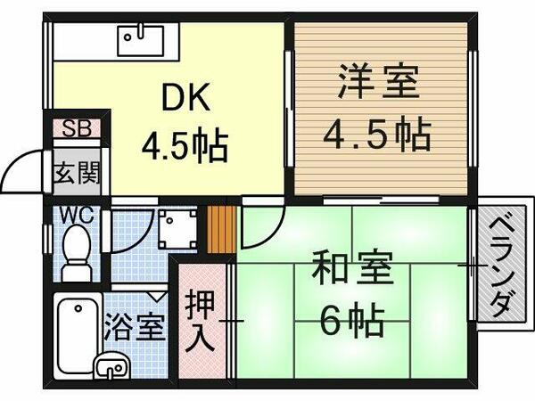 大阪府摂津市鳥飼本町３丁目(賃貸アパート2DK・2階・34.78㎡)の写真 その2