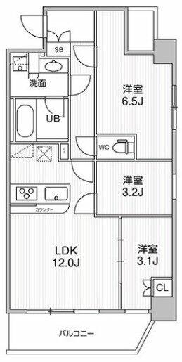 東京都板橋区相生町(賃貸マンション3LDK・3階・55.19㎡)の写真 その2